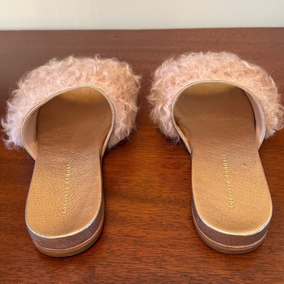 Loeffler Randall Domino Shearling Sheep Fur Slide Sandal - Pink / Rose Gold - Picture 7 of 16